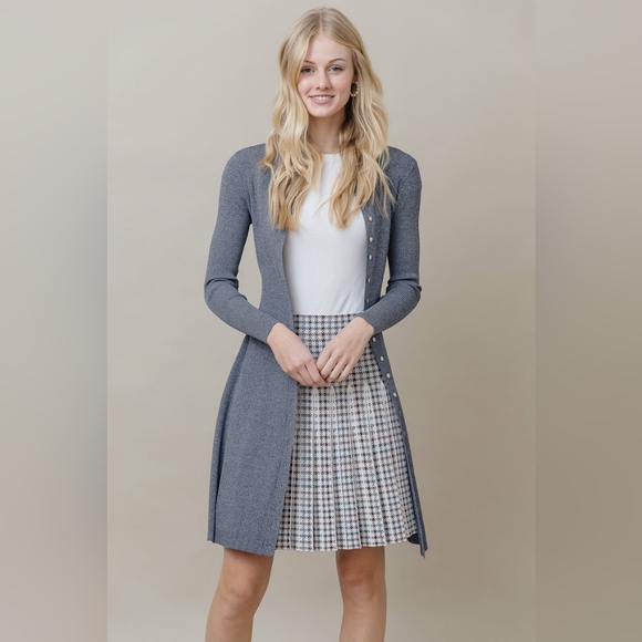 Apparalel Ribbed Knit Button Down Dress in Latte - Picture 5 of 7